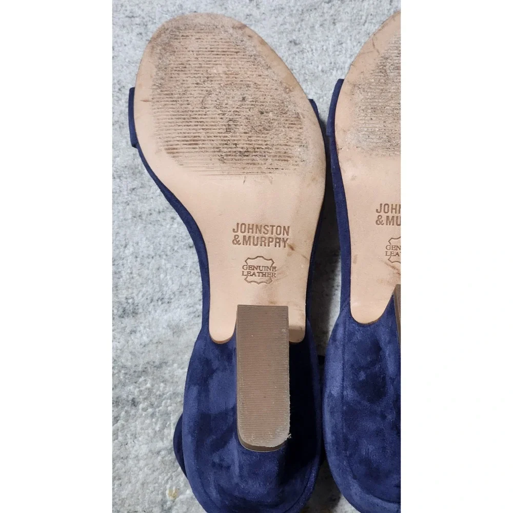 Johnston Murphy Women's Navy Suede Deena Ankle Strap Sandal Size 9 M 78-22066
